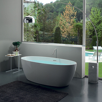Kerasan Flo Ванна 170x82x58см., отдельностоящая, акриловая, в комплекте со сливом Clic-clac, цвет: белый