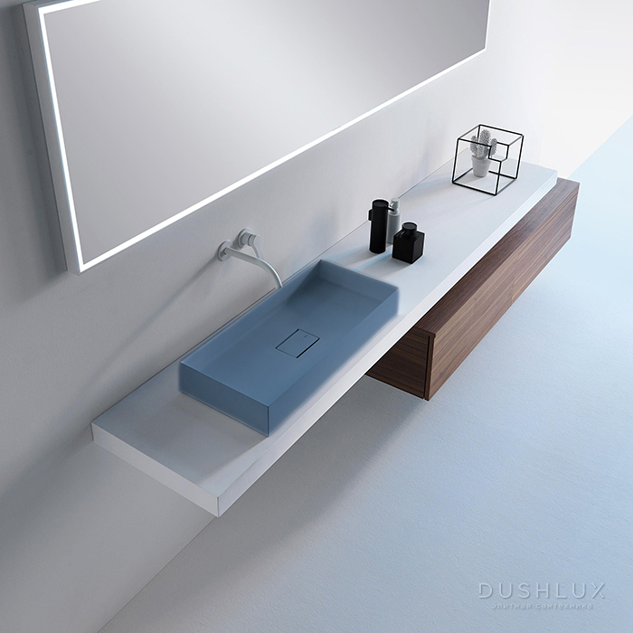 Falper Quattro.Zero Раковина 70x31x10 см, без отв., накладная, цвет ...