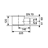 TECE drainline, сифон, 1,2 л/c, DN 50, выход вбок, высота монтажа от нижнего края сифона до верхнего края слива – 148 мм.