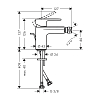 Hansgrohe Vernis Blend Смеситель для биде на 1 отв. с донным клапаном, излив 127мм, h80мм, цвет: хром