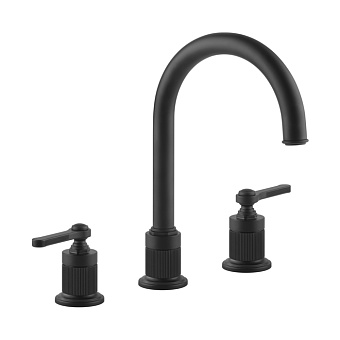 Gessi Venti20 Смеситель для раковины на 3 отверстия, высота излива 168 мм., в комплекте с донным клапаном, цвет: черный