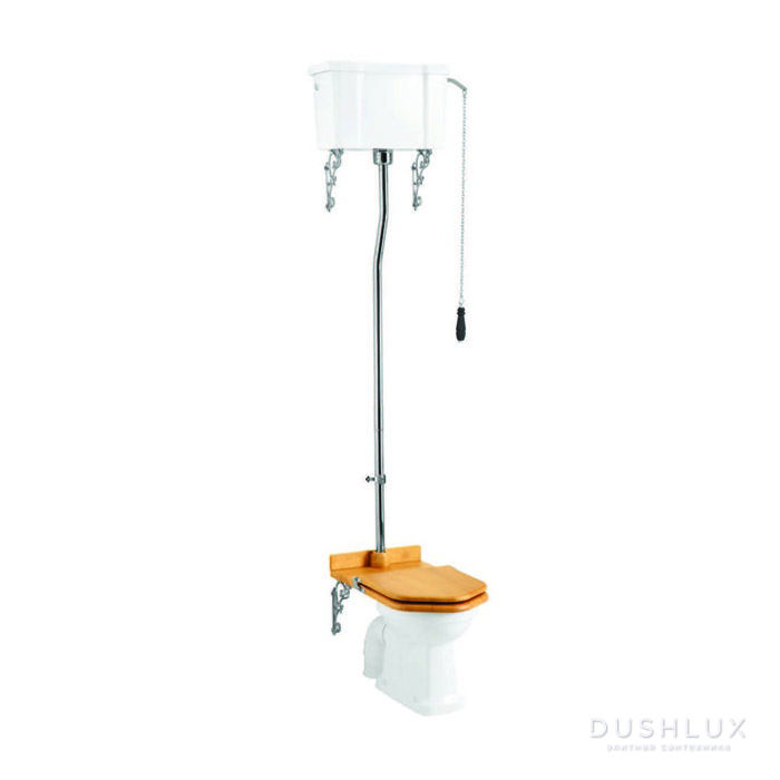 Фото Burlington Classic Унитаз 43x36см, с высоким керамическим бачком, с цепочкой и ручкой, цвет: белый