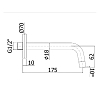 Paffoni Light Излив из стены d.18, длина: 17.5см., подкл. 1/2" с латунной накладкой d.70, цвет: черный матовый