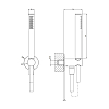 GESSI 316 Душевая лейка с держателем, шлангом 150см., цвет: Black XL