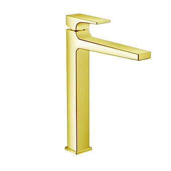 Hansgrohe Metropol Смеситель для раковины 260, на 1 отв, с донным клапаном, излив 204мм, цвет: золото