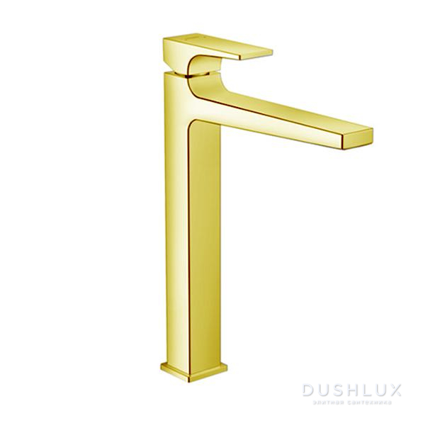 Фото Hansgrohe Metropol Смеситель для раковины 260, на 1 отв, с донным клапаном, излив 204мм, цвет: золото