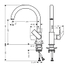 Hansgrohe Vernis Shape M35 Кухонный смеситель, на 1 отв, однорычажный, с поворотным изливом 221мм, h209, 1jet, цвет: матовый черный