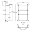 Margaroli Curved Полотенцесушитель электрический 42х19х64.1см., межосевое расстояние: 36см., цвет: хром