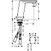 Hansgrohe Metris S Эл. смеситель для раковины, на 1 отв., излив 128мм, h145мм, без регул.ттемпературы, питание от батареек, цвет: хром