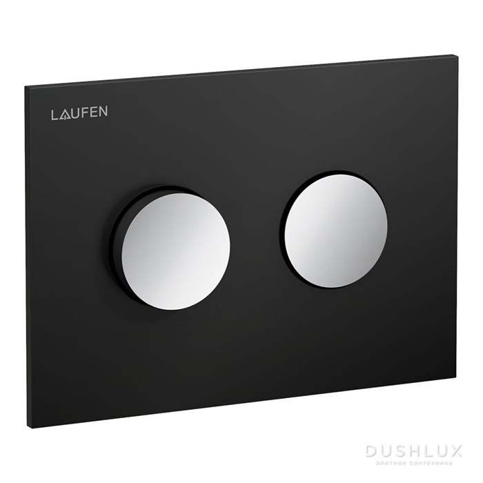 Фото Laufen INEO GROOVE Клавиша смыва, панель: черный матовый, клавиши: хром глянцевый