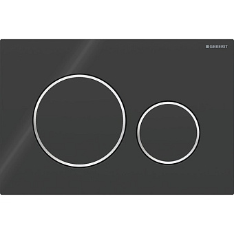 Geberit Sigma20 Клавиша смыва для унитаза, двойной смыв, цвет: черный/хром глянцевый