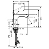 Hansgrohe Metris Смеситель для раковины с донным клапаном, на 1 отв., излив 116мм, h100мм, цвет: хром