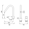 CEA Design GRADI Смеситель для раковины 23см., 2 отв., прогрессивный, с поворотным изливом, цвет: нержавеющая сталь