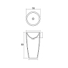 Dea Design Pedestal Basin Раковина 50x50x90см., напольная, без отв., Solid Surface, цвет: Black №16