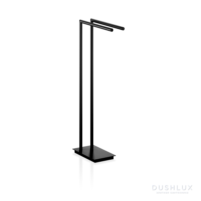 Фото Decor Walther Straight 2 Полотенцедержатель двойной 38xh80см, напольный, цвет: черный матовый