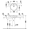Duravit Vitrium Раковина накладная 46 см, с 1 отв., круглая, из DuroCast UltraResist, без перелива, с полкой, цвет: темно-серый матовый