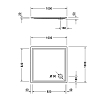 Duravit Starck Slimline Поддон акриловый квадратный 100x100х5 см, d:9 см, цвет: белый