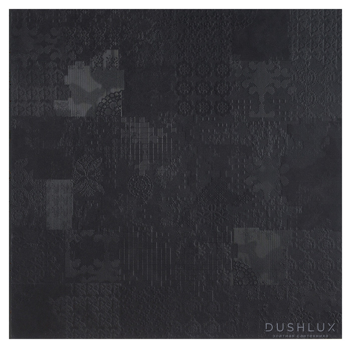 Фото Mutina Dechirer Керамогранит 120x120см, универсальный, неглазурованный, цвет: decor nero