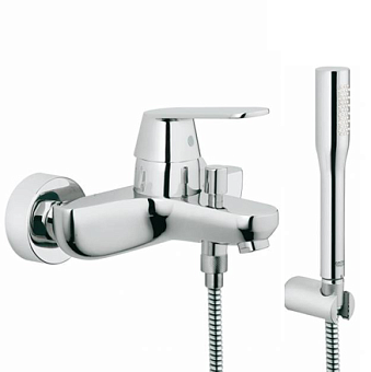 Grohe Eurosmart Cosmopolitan Смеситель для ванны, настенный, с душевым гарнитуром, цвет: хром