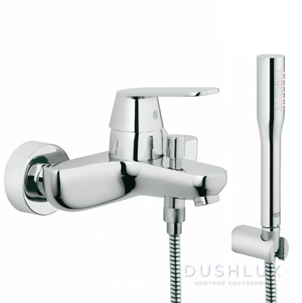 Фото Grohe Eurosmart Cosmopolitan Смеситель для ванны, настенный, с душевым гарнитуром, цвет: хром