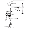 Hansgrohe Metropol Смеситель для раковины 100, на 1 отв, с донным клапаном, излив 127мм, цвет: шлифованная бронза