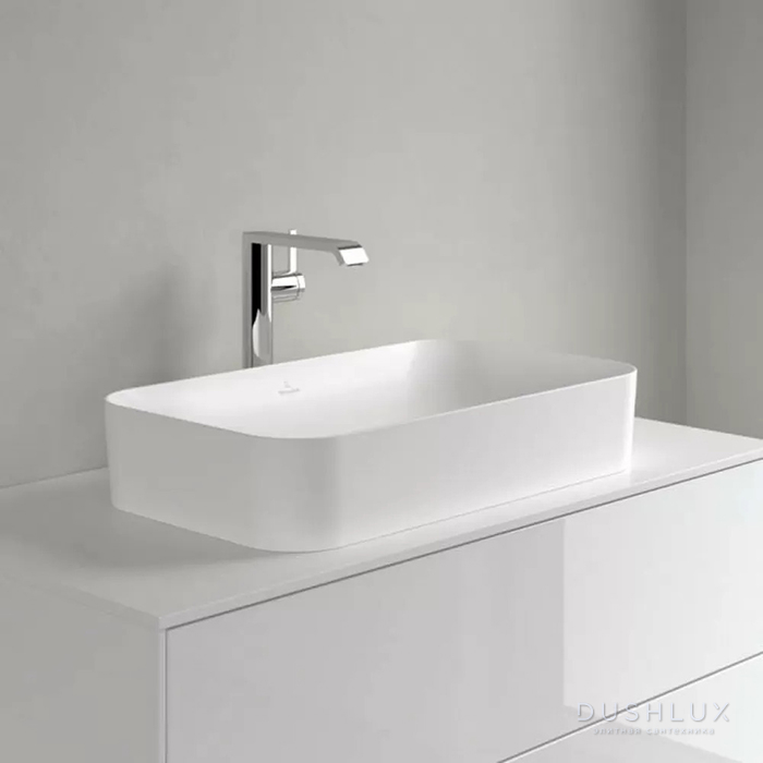 Фото Villeroy&Boch Finion Раковина 60x35см., накладная, без отв., без перелива, CeramicPlus, цвет: белый матовый