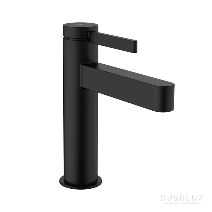 Фото Hansgrohe Finoris Смеситель для раковины на 1 отверстие, однорычажный, с донным клапаном, цвет:черный матовый