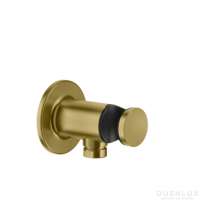 Фото Gessi Inciso Вывод воды с держателем для душевой лейки, цвет: Gold Br. PVD