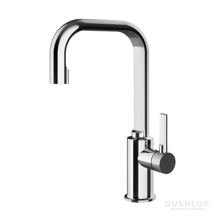 Фото Gessi Inciso Смеситель для раковины, высокий, без донного клапана и соединительные шланги, цвет: хром