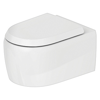Duravit Qatego Унитаз подвесной 37x57 см, с креплением Durafix, с установленными петлями из нерж. стали, цвет: белый