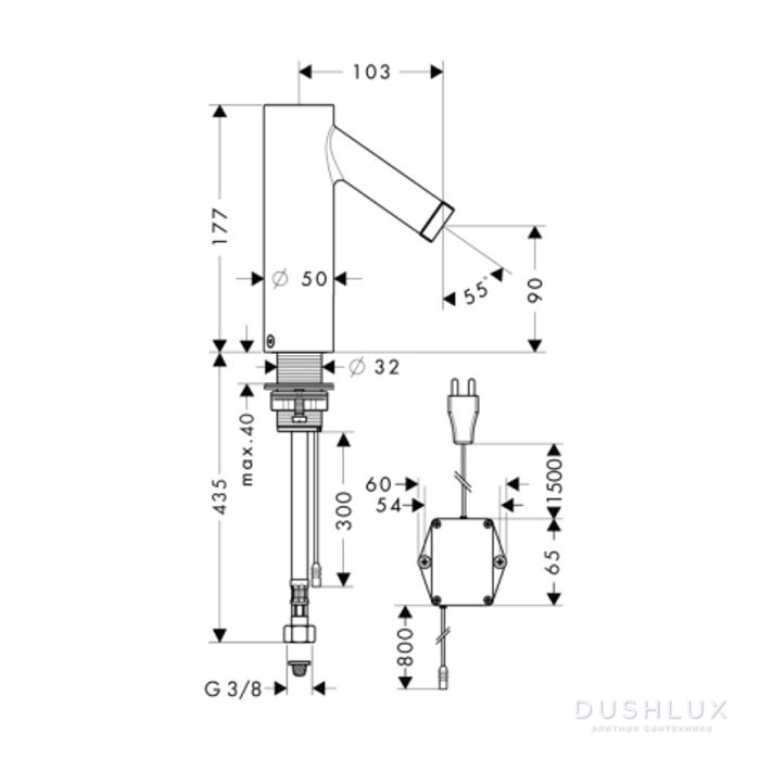 Axor Starck, Электронный смеситель с регулировкой температуры, с ...