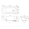 Dea Design Ease Ванна 180x80хh58см., встраиваемая, цвет: белый