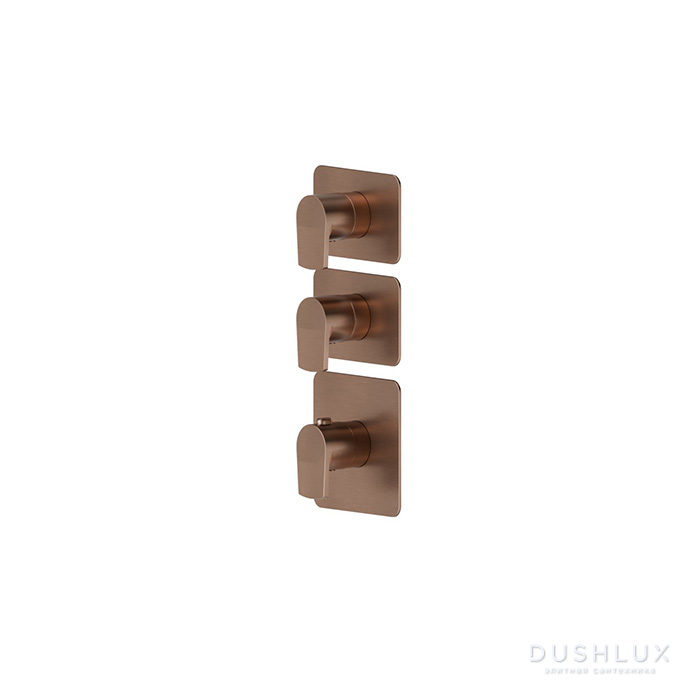 Фото Newform Haka Смеситель для душа, термостатический, на 2 источника, цвет: PVD brushed copper bronze