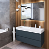 Dushlux Quadro Тумба подвесная 120x45см, с раковиной, 2 ящика, цвет: антрацит матовый