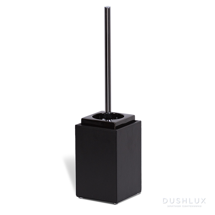 Фото Decor Walther Brownie SBG Ершик для унитаза, напольный, имитация кожи, цвет: черный/черный фарфор