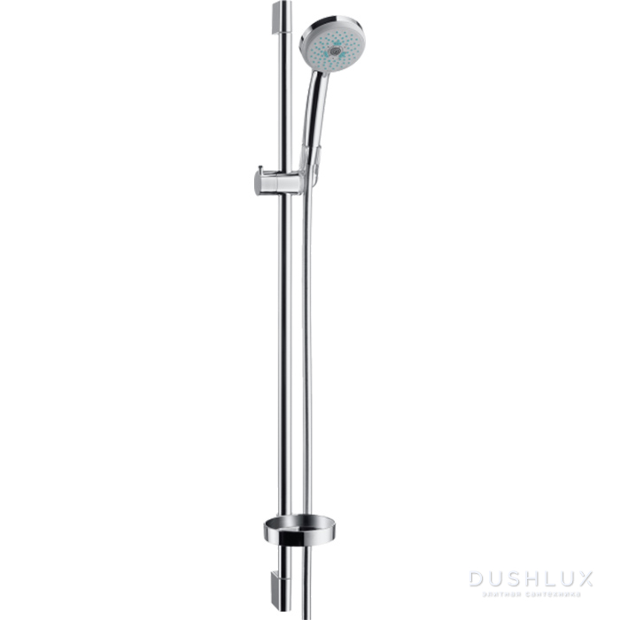 Фото Hansgrohe Croma 100 Душевой набор Multi: ручной душ 3jet (Rain, MonoRain, массажная), штанга для душа 90см, шланг для душа, мыльница, цвет: хром