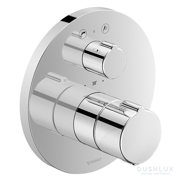 Фото Duravit C.1 Смеситель термостатический для ванны, встраиваемый, с запорным переключателем, цвет: хром