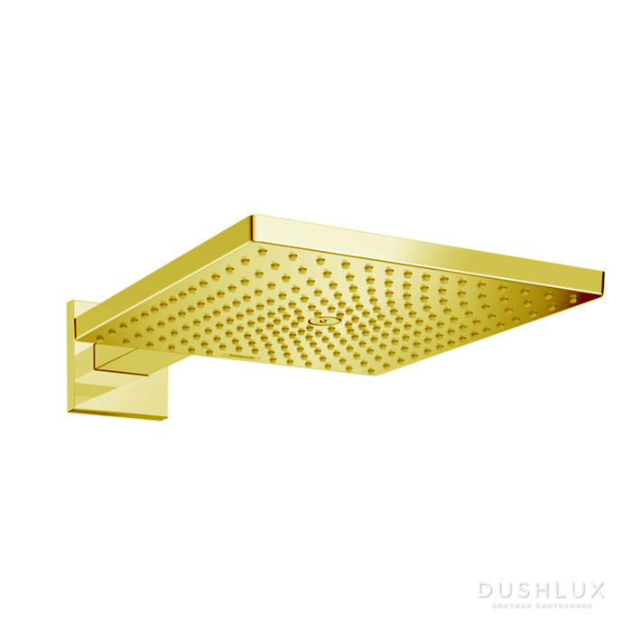 Фото Hansgrohe Raindance Верхний душ, 300х300мм, 1 jet, с настенным держателем 390мм, цвет: золото