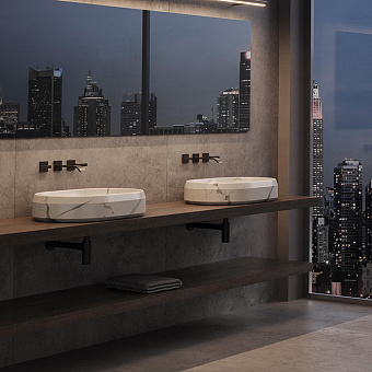 Dea Design Marble Salerno Раковина 65x47x13см., накладная, без отв., мрамор, цвет: Statuario White