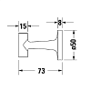 Duravit Starck T Крючок, подвесной, цвет: Stainless steel Brushed