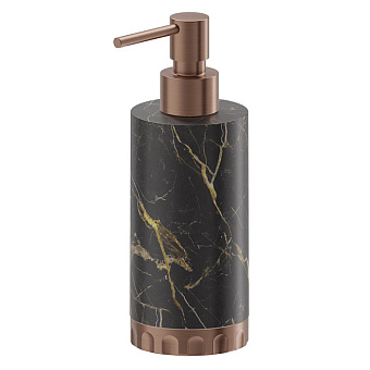 Newform Ionika supreme accessori Настольный дозатор для мыла, черный мрамор, цвет: PVD brushed copper bronze