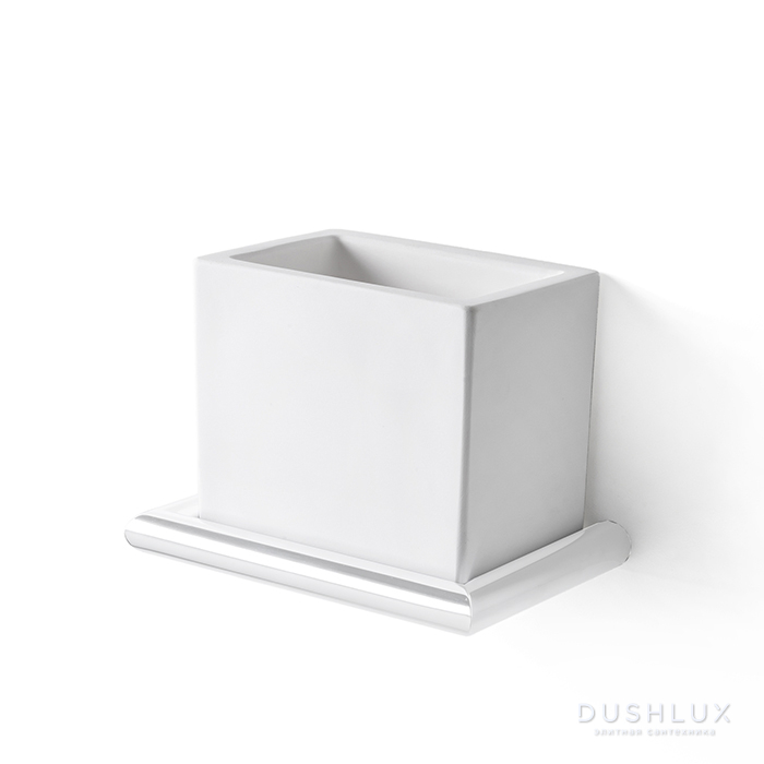 Фото 3SC Guy Стакан подвесной, композит Solid Surface, цвет: белый матовый/белый матовый