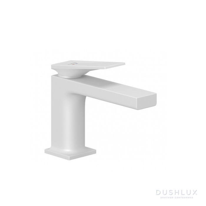 Фото Kludi Decus Смеситель для раковины, 1 отв., с донным клапаном PUSH-OPEN, цвет: белый матовый