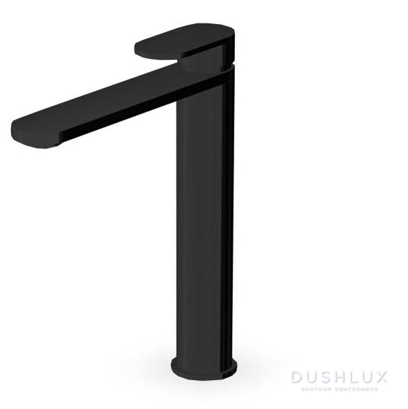 Фото Zucchetti Octo Смеситель для раковины, на 1 отв., с донным капаном, цвет: Brushed Metal Black