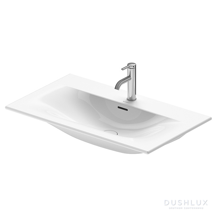 Фото Duravit Happy D.2 Plus Раковина подвесная, 83х49см., с 2 отв., выпуск с керамической крышкой, цвет: белый