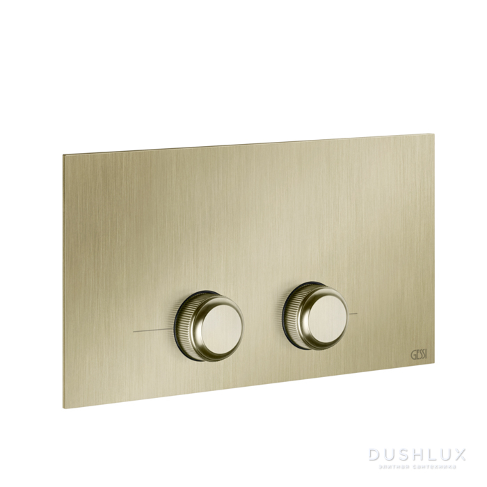 Фото Gessi Venti20 Клавиша смыва для унитаза двойная, для инсталляций Viega, цвет: Brushed Brass PVD