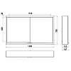 EMCO Prime Зеркальный шкаф 130x70см., с подсветкой, встраиваемый, 2 двери, 2 полки, розетка, цвет: черный