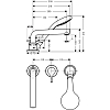 Hansgrohe Talis S Смеситель на борт ванны на 3 отв, излив 200мм, с ручным душем 1jet, цвет: хром