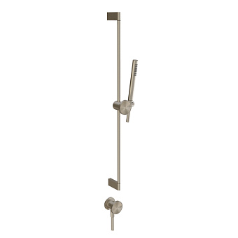 Gessi Origini Штанга в комплекте с душевой лейкой, шланг 1,50 м и вывод воды. в компл с отд вставкой, цвет: Finox Brushed Nickel