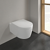 Villeroy&Boch Avento Унитаз 37x31см., подвесной, безободковый, с гориз. выпуском, с сиденьем микролифт, цвет: альпийский белый